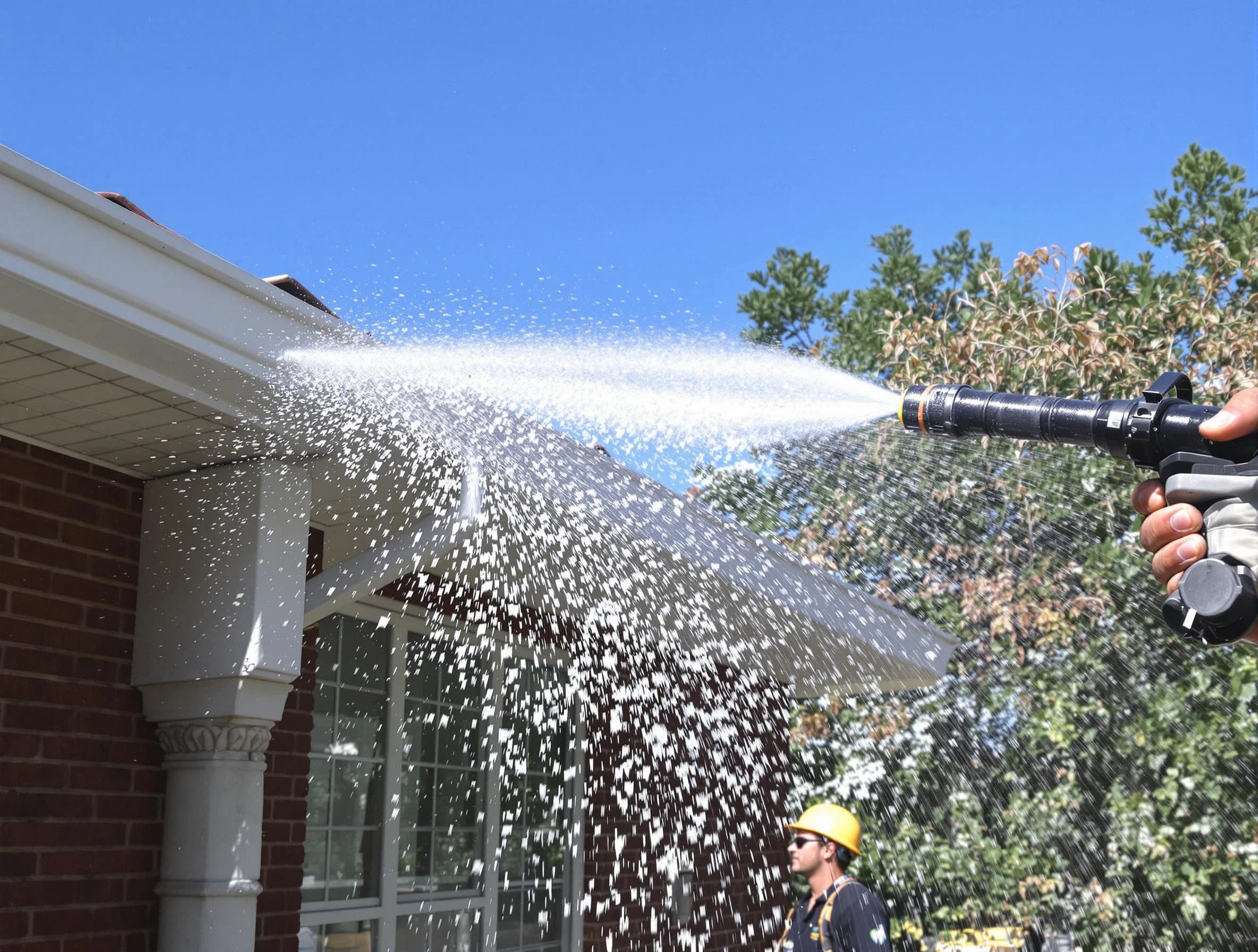 Cleared downspout by Cuyahoga Falls Roofing Company ensuring unrestricted flow in Cuyahoga Falls, OH