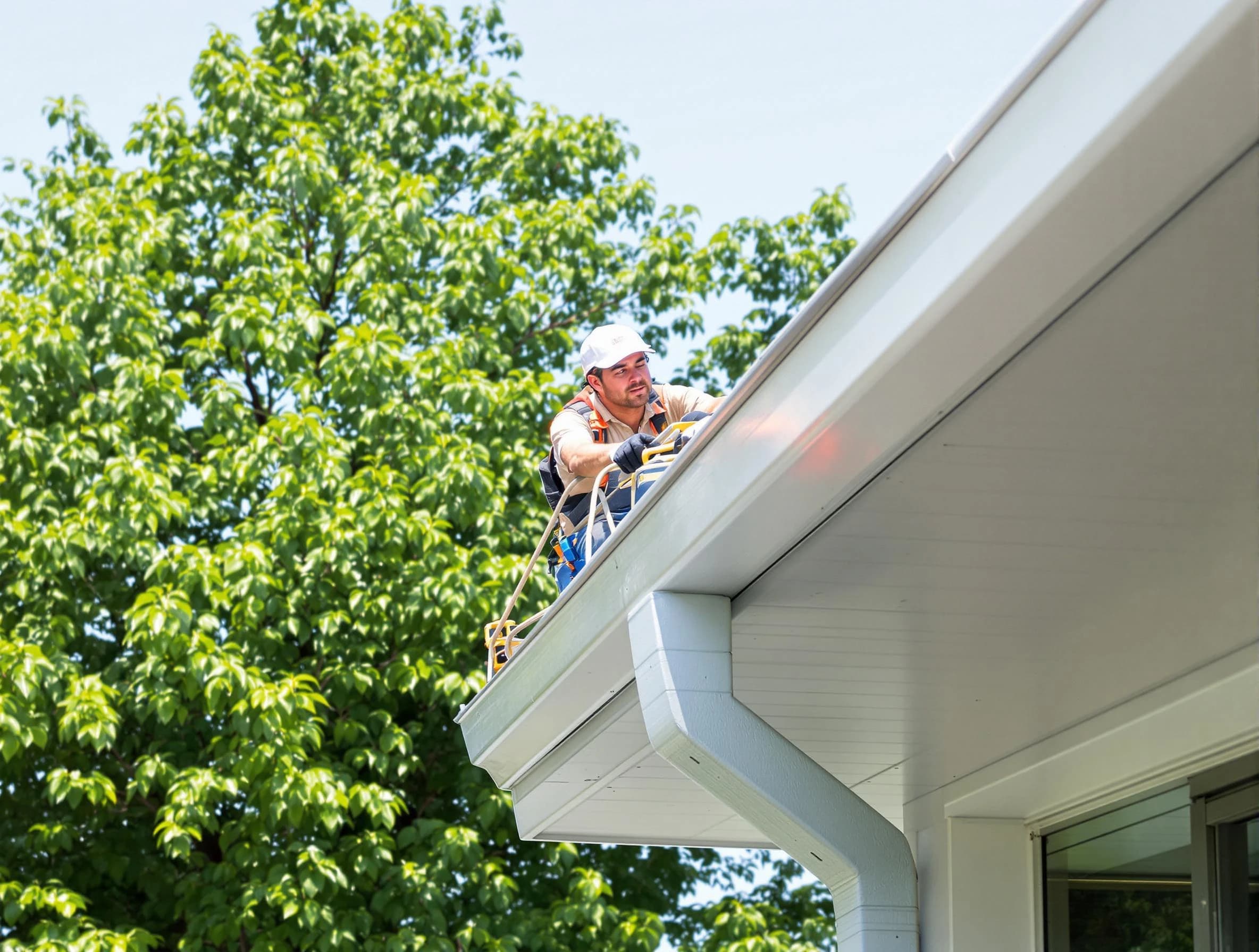 Cuyahoga Falls Roofing Company expert examining roof shingles in Cuyahoga Falls, OH