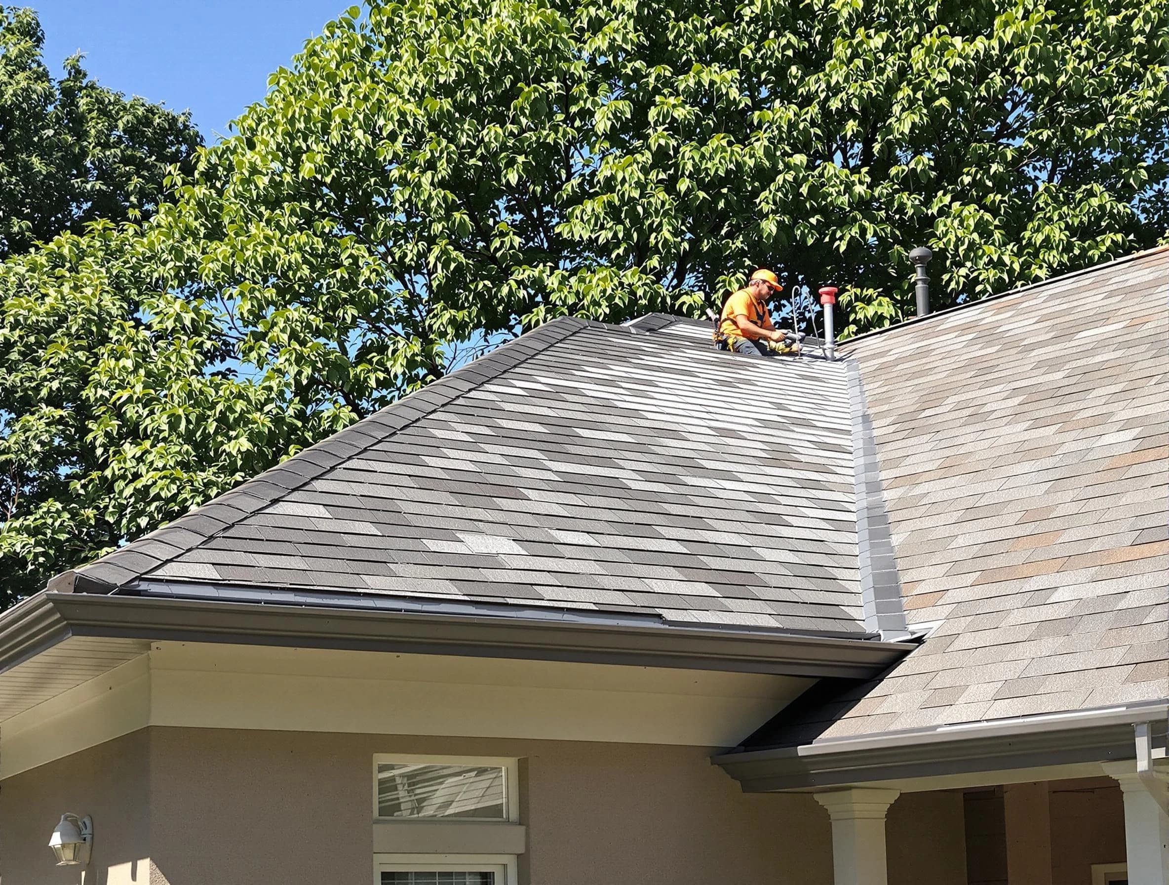 Newly completed shingle roofing by Cuyahoga Falls Roofing Company in Cuyahoga Falls, OH